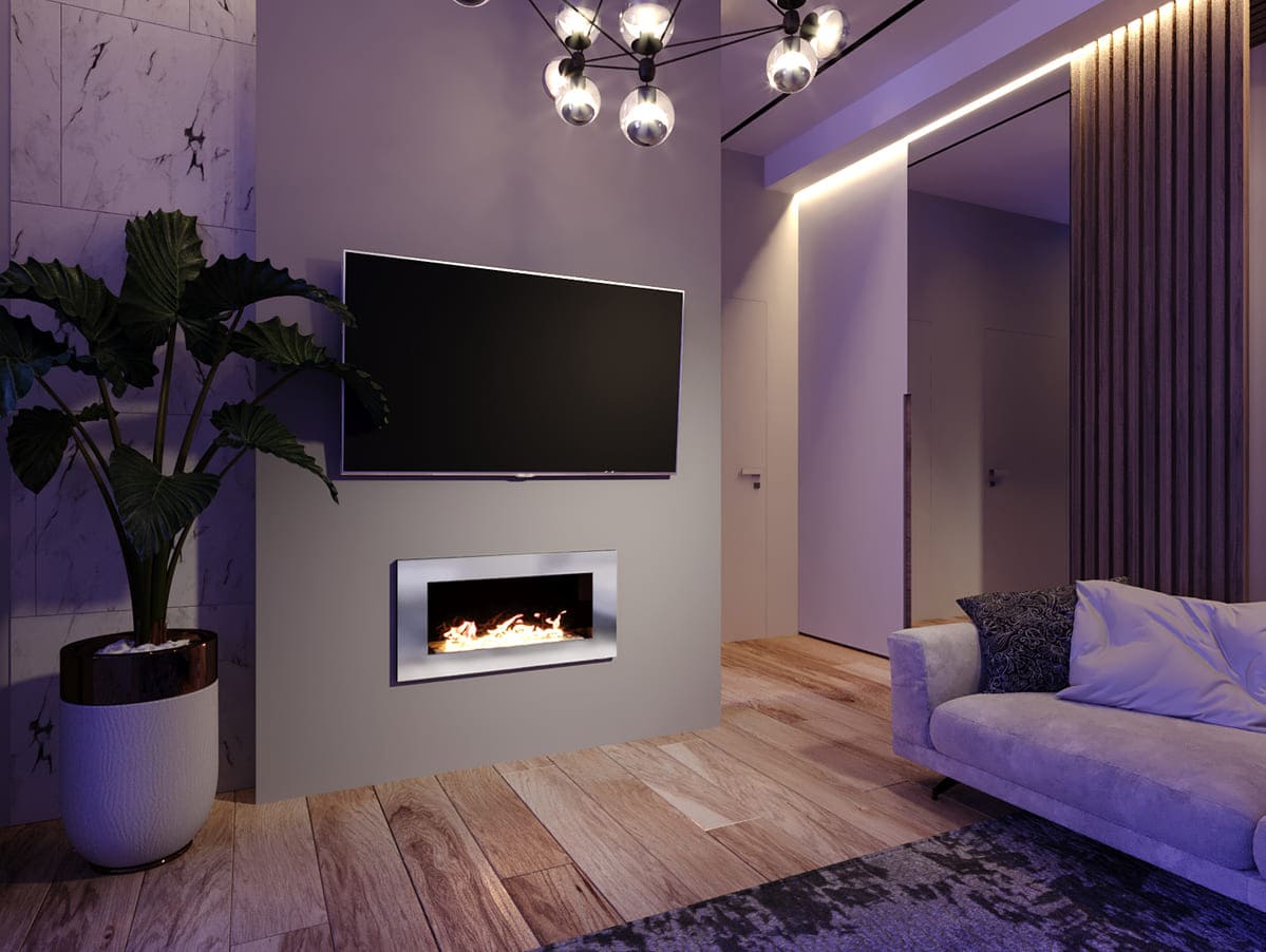 Биокамин "Русский огонь" Хай-тек 800V встраиваемый с защитным и декоративным стеклом по цене 38 050 руб.