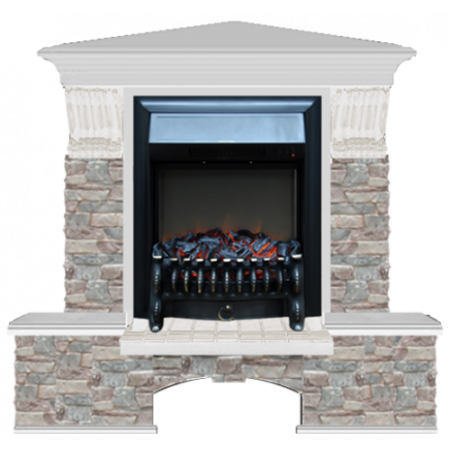 Бостон К Грот цветной угловой (беленый дуб)+Fobos Black