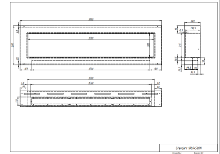 Биокамин "Русский огонь" Лофт 1800N настенный с защитным стеклом по цене 72 190 руб.